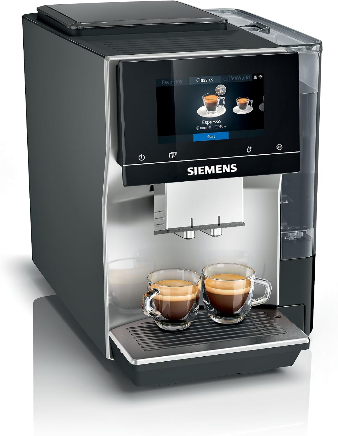 SIEMENS EQ700 Fully Automatic Bean to Cup Coffee Machine, 5" Touch Screen Display, Cold Brew/Slow Brew, Cappuccinatore, 30+ Coffee Beverages, Home Connect, TP715GB1