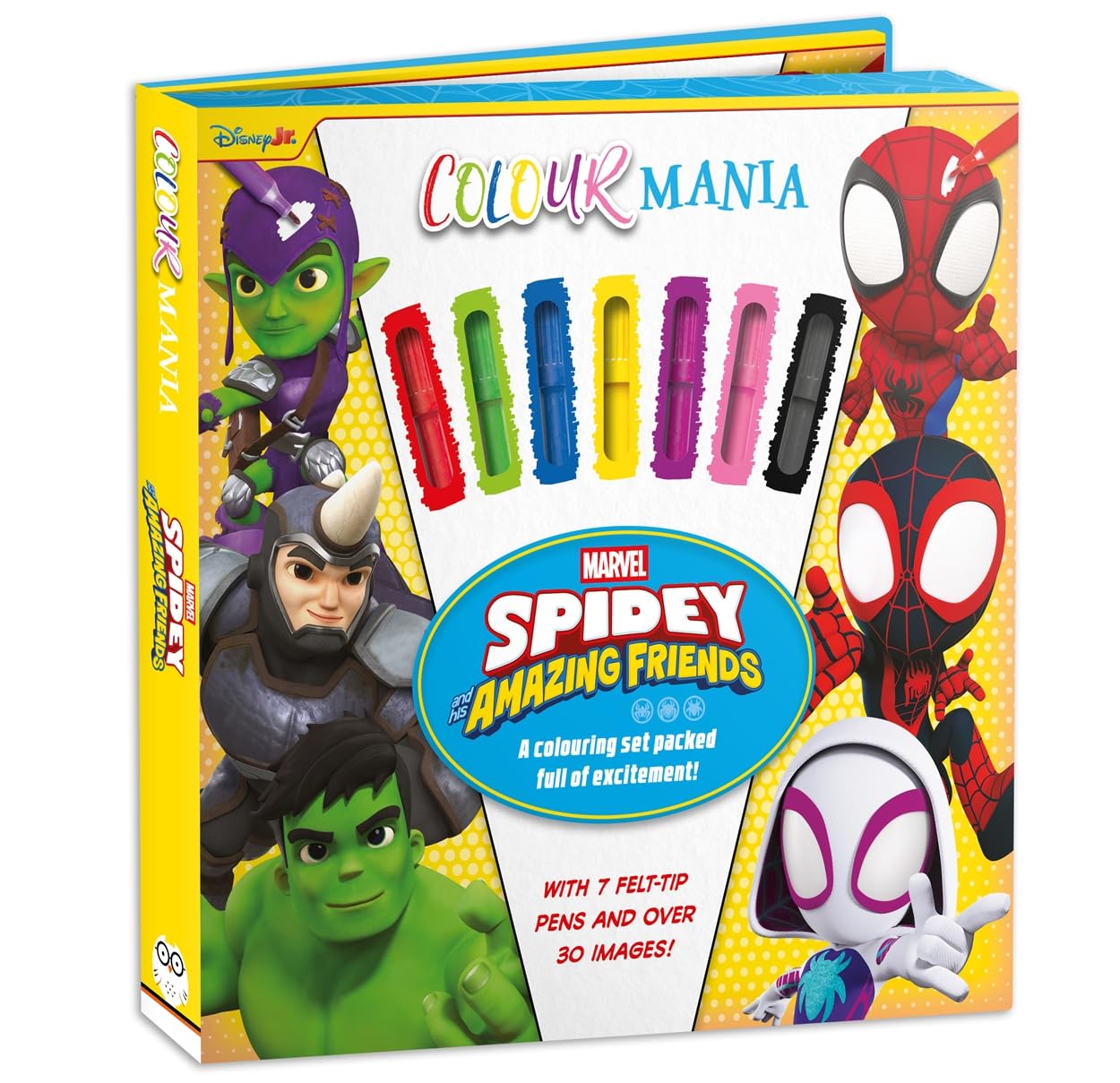 Marvel Spidey and his Amazing Friends: Colourmania (Over 30 pages to colour in and 7 felt-tip pens)