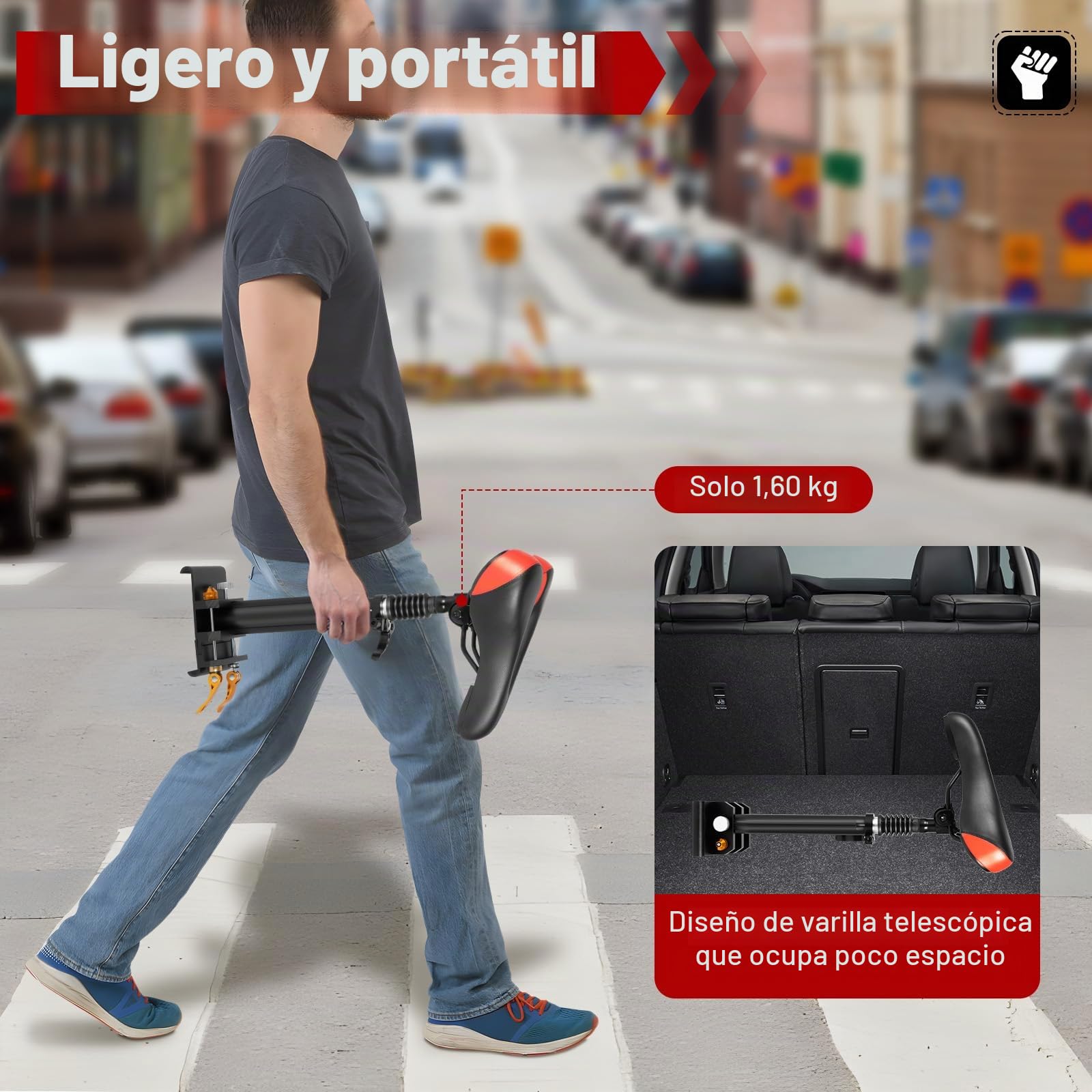Sillín universal para scooter eléctrico, 45 – 65 cm, altura ajustable, asiento para scooter eléctrico Xiaomi M365 y Xiaomi M365 Pro