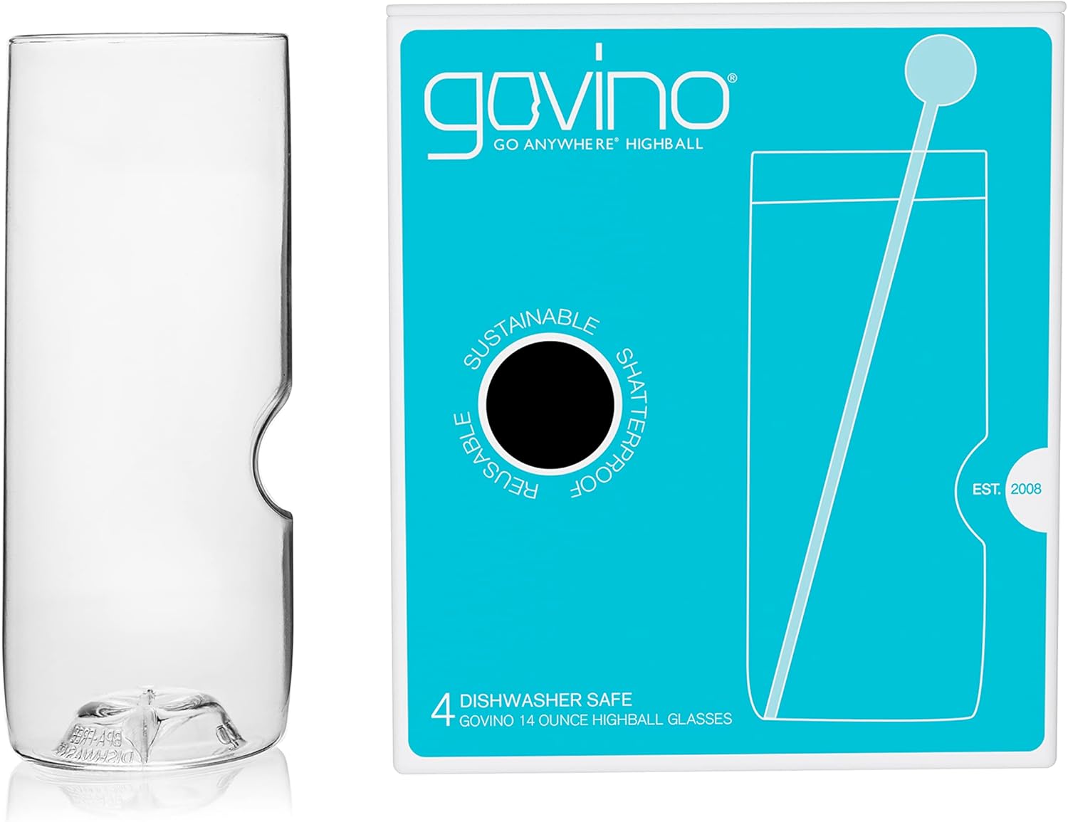 govino 14-oz Dishwasher Safe Highball Glasses (Set of 4). - Thumbnail 3