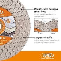 Vista 5 de BGTEC Hojas de sierra de diamante, rueda de corte de 4.5 pulgadas/4.528 in para baldosas de cerámica, azulejos de porcelana, mármol, piedra