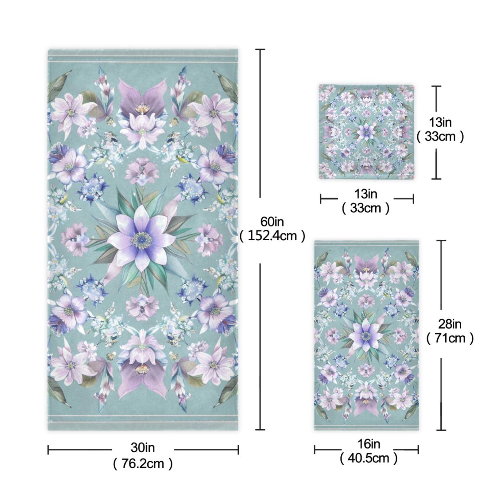 Foget Me Not Flower - Set di 3 asciugamani per il viso ad asciugatura rapida, 1 asciugamano da bagno, 1 asciugamano per le mani, 1 panno per yoga, bagno e cucina