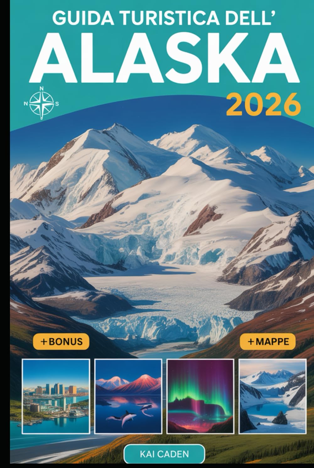 Guida turistica dell'Alaska 2026: Esplora Anchorage, il Parco Nazionale di Denali, i fiordi di Kenai, Juneau, Fairbanks, i ghiacciai, le avventure ... nel più grande stato degli Stati Uniti