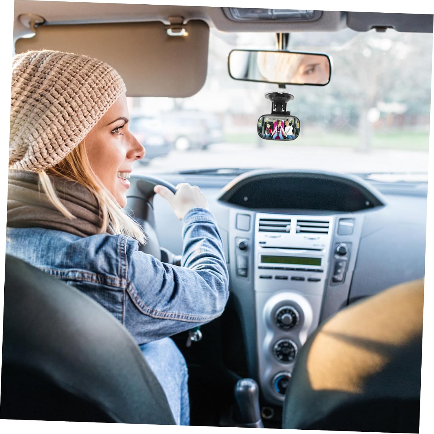 Baby Backseat Mirror Suction Cup Car Mirror for Rear Facing Infants Shatterproof Design for Safe Viewing in Vehicles