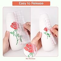 Vista 5 de HTVRONT Cinta de transferencia para vinilo 12 x 90 pies con rejilla de alineación roja cinta de transferencia transparente de adherencia media