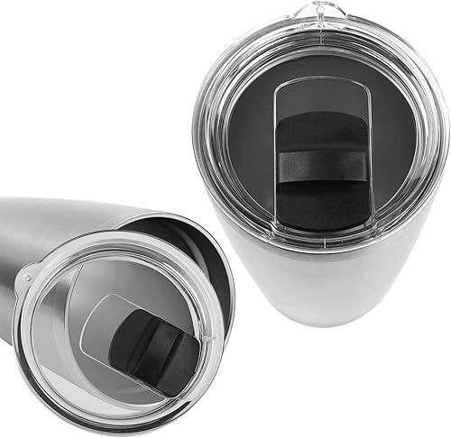Miniatura 4 de ECOMAID Tapa de vaso de 30 onzas, tapas de repuesto para YETI Rambler con 4 piezas de repuesto magnético deslizante, tapa de vaso a prueba de