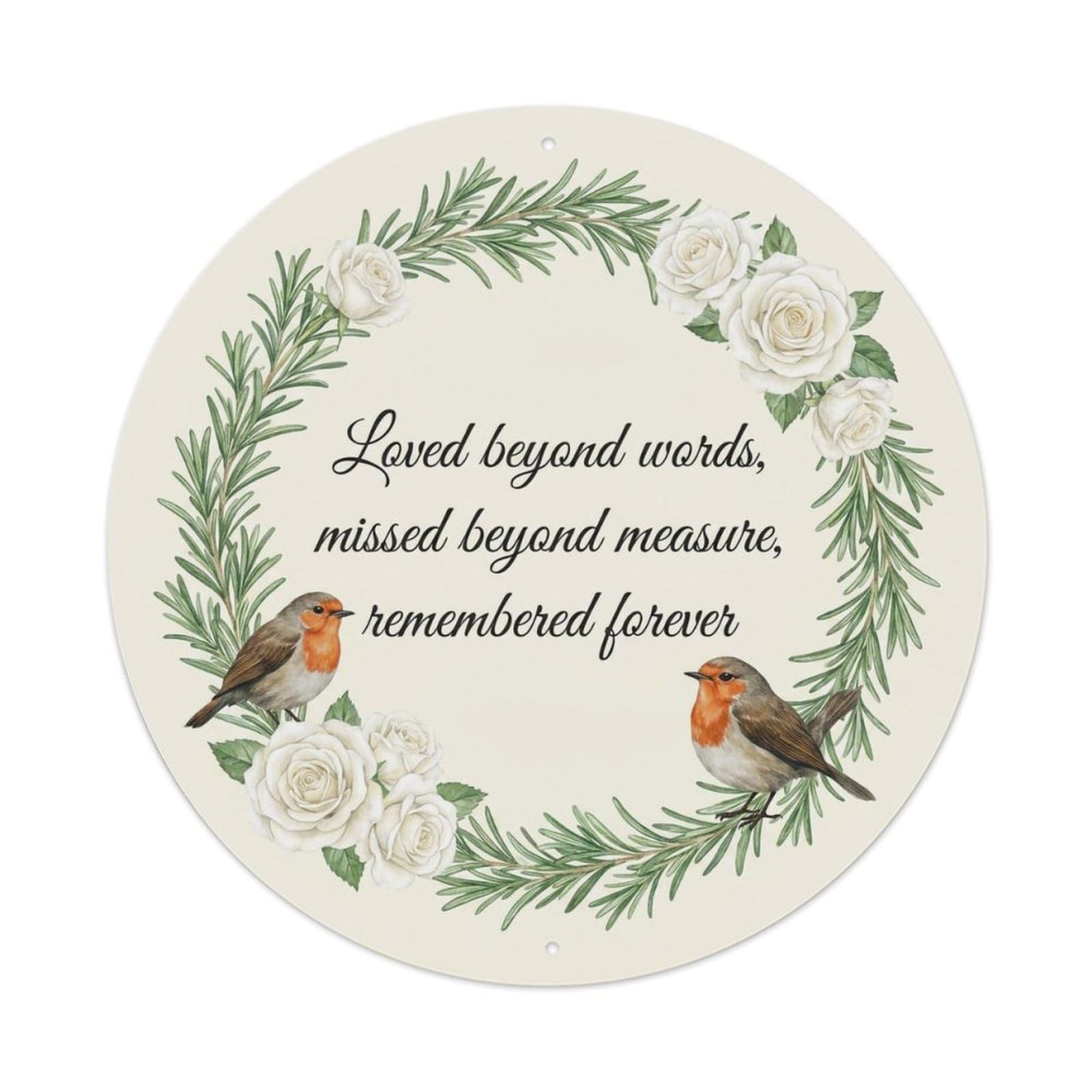 European Robin Garden Sign Heaven Love Remembered Metal Tin Sign