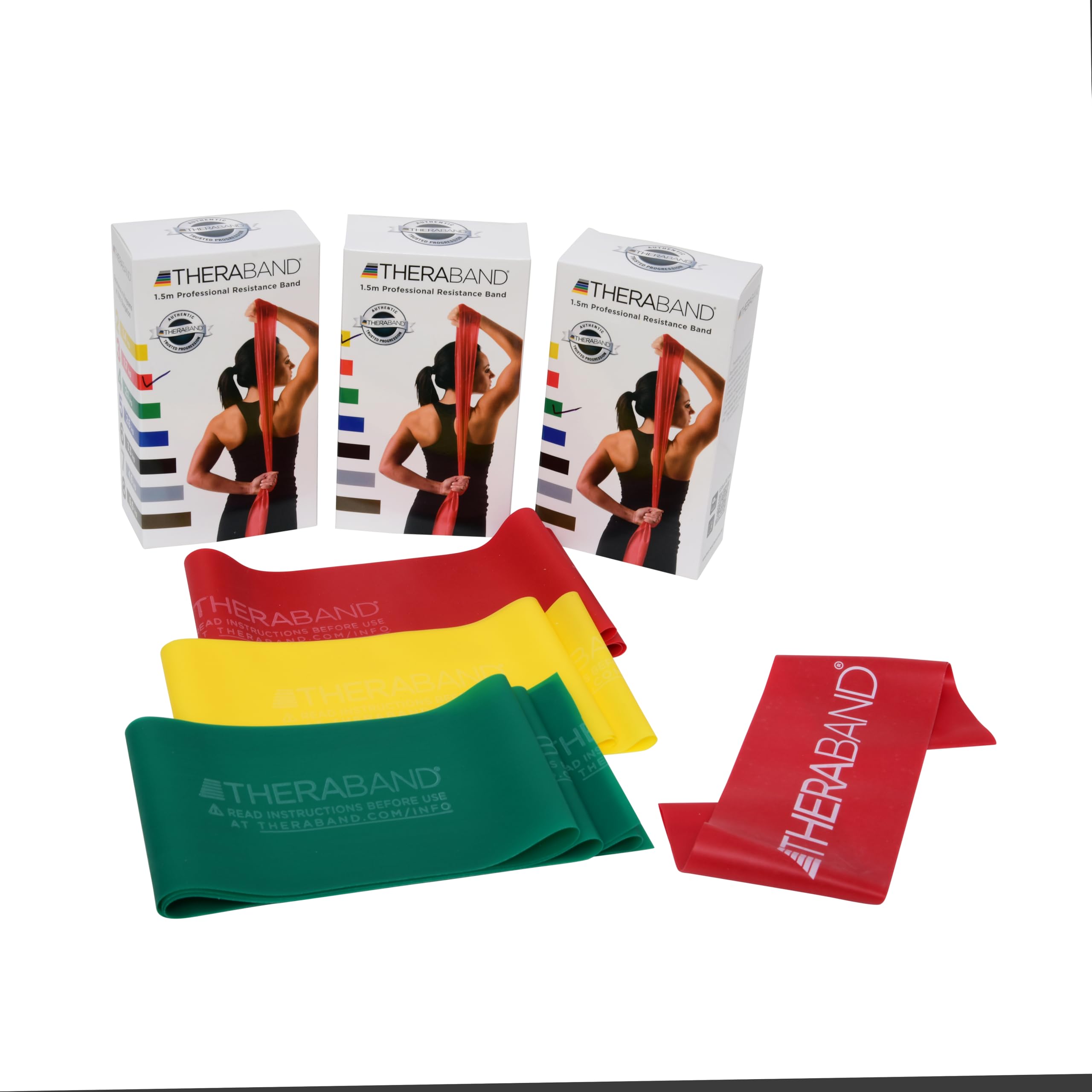 THERABAND Beginner Home Workout Starter Kit | Latex Free Resistance Bands & Loop Band Set with Light & Medium Resistance Bands (5ft x 4in) for Physiotherapy, Rehab, Yoga & Strength Training-image-15