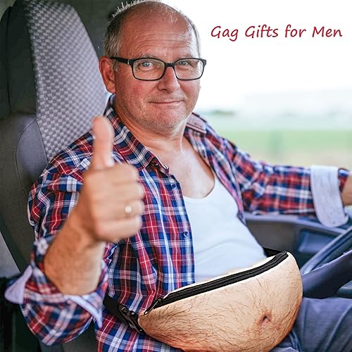 Miniatura 6 de Farhers Day Gifts,Funny Gifts Stocking Stuffers for Men-Dad Belly Fanny Pack, Christmas Gag Gifts White Elephant Gift Exchange, Fake Belly 3D Waist