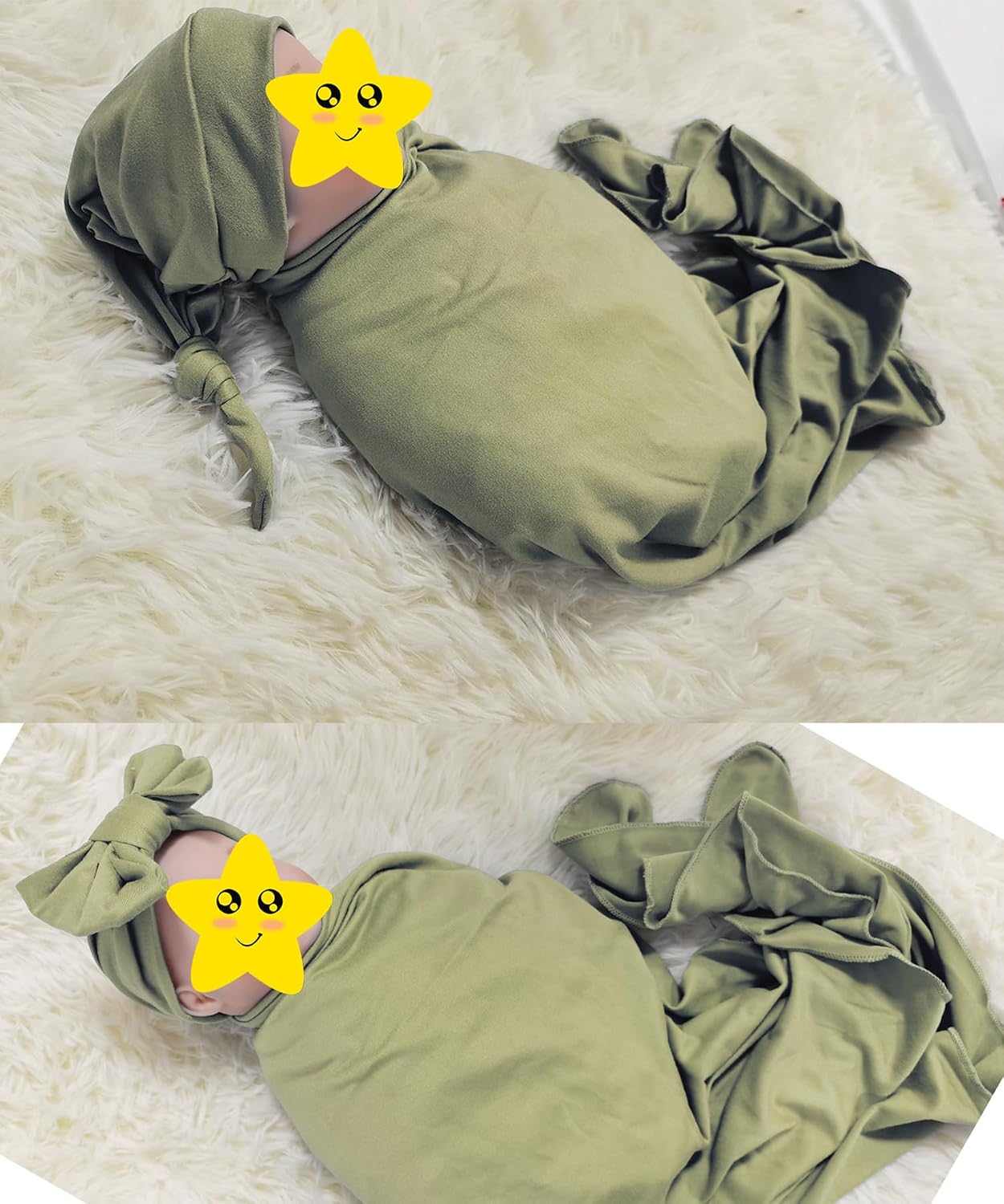 Maternity Robe with Matching Swaddle Set, Mommy Me Set Soft Women Maternity Sleepwear Bathroom Long Sleeves Robe