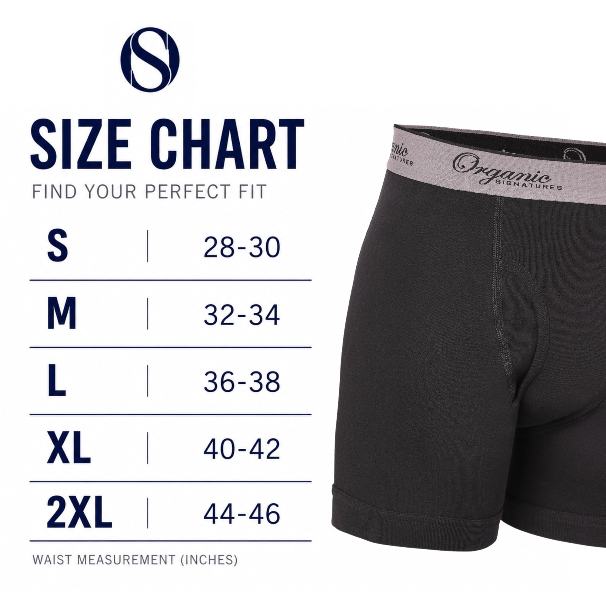 Organic Signatures 3er-Pack weiche, Bequeme Herren-Boxershorts aus 100% Bio-Baumwolle