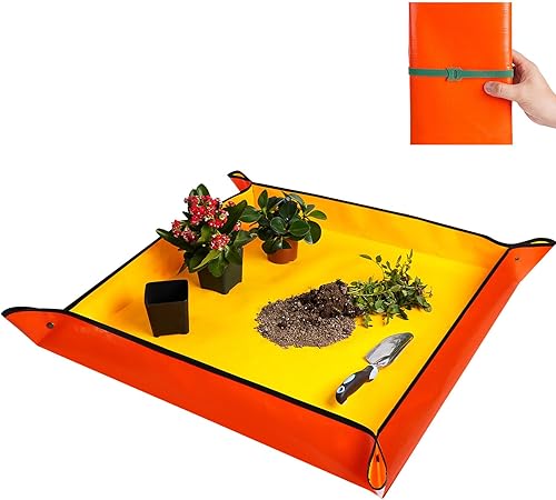 Miniatura 1 de HNXTYAOB Tapete de trasplante extra grande para plantas de interior y suculentas, bandeja portátil para macetas, tapete de jardinería reutilizable,