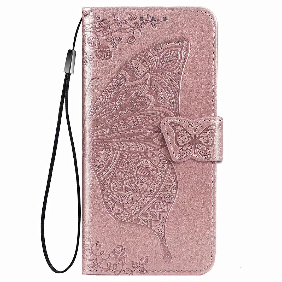 DENDICO Cover per OnePlus Nord 2 5G, Premium Portafoglio PU Custodia in PU Pelle, Flip Libro TPU Bumper Caso per OnePlus Nord 2 5G, Rosa