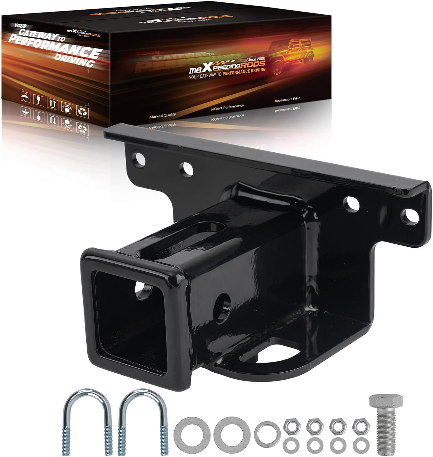 maXpeedingrods Class 3 ATV Receiver Hitch, Tow Hitch Receiver for Yamaha Grizzly 550 700 4x4 2009-2019, for Kodiak 700 2016-2019 Fit 2" Shank