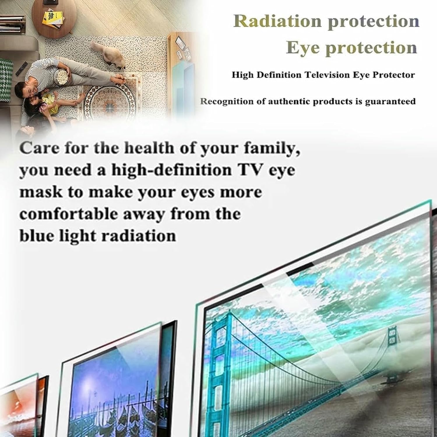 40-50 Inch Anti Glare Matte TV Screen Protector, Anti Blue Light Filter Anti Scratch Protection Film, for LCD, LED Monitor, Protect Your Eyes-
