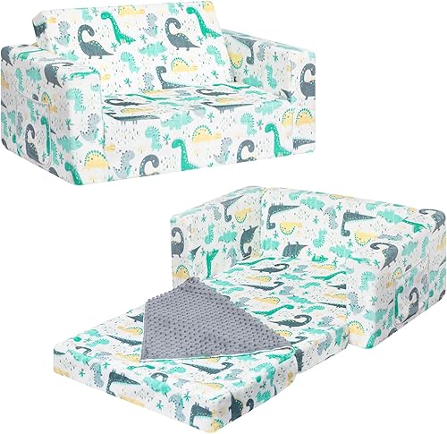 Miniatura 18 de ALIMORDEN 2 en 1 sofá abatible con Sherpa para niños, sofá convertible a tumbona, gris