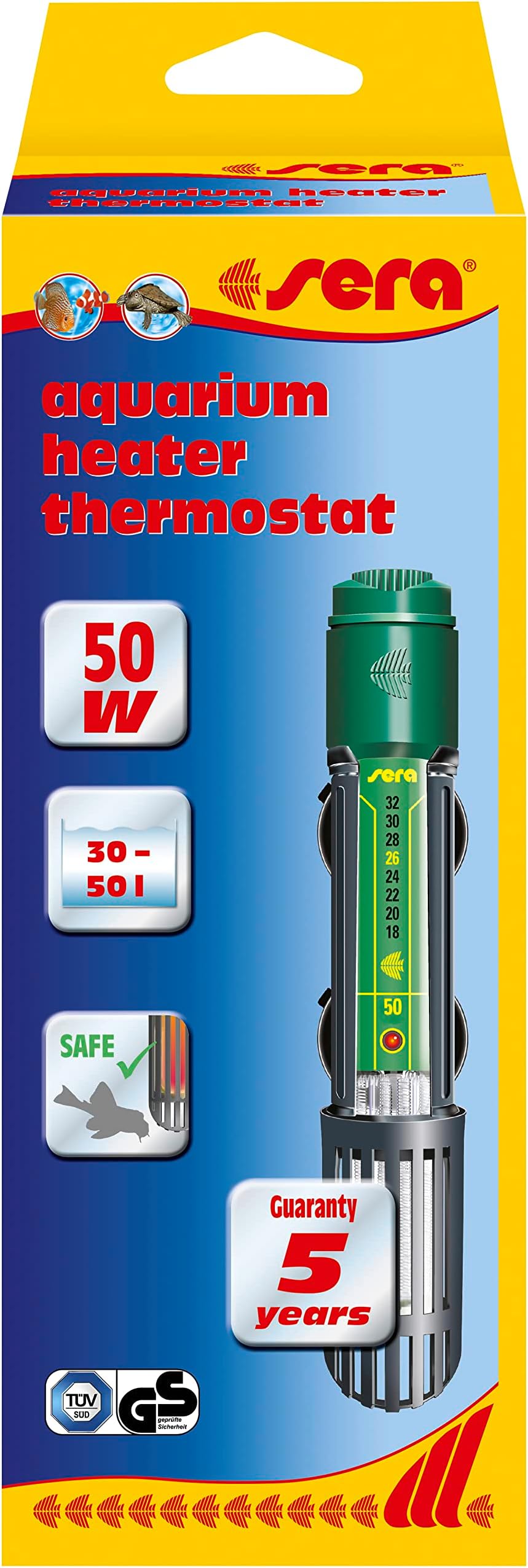 Sera.Aquarium.Heater Thermostats 50W Fish Aquarium, 08710, Pet Supplies