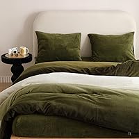 Vista 183 de Luxlovery - Juego de edredón azul neblina, tamaño matrimonial, minimalista, azul polvoriento, edredones de algodón suaves y transpirables, azul