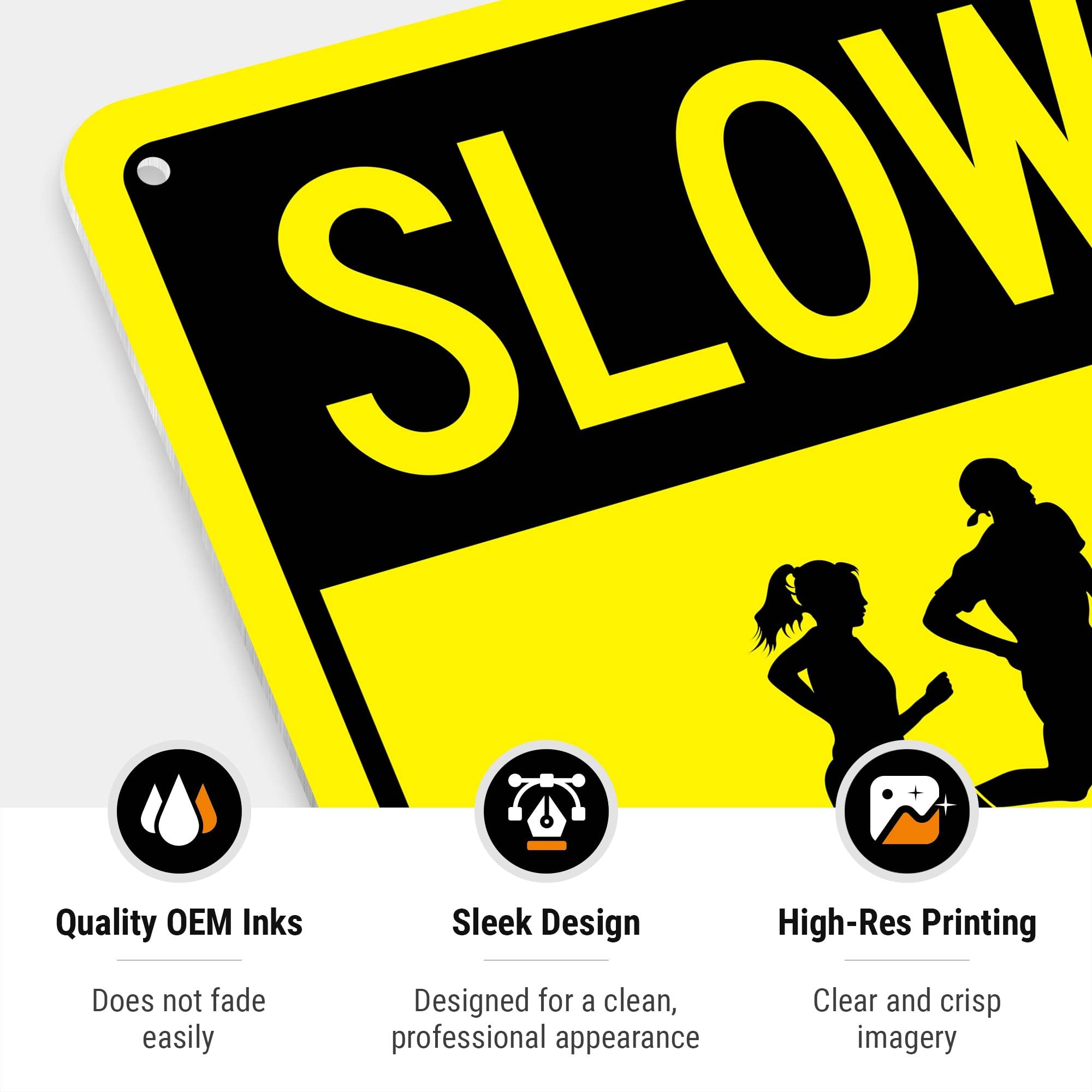 Amazon.com: Slow Runners On Road Sign, 10x7 Inches, Rust Free .040