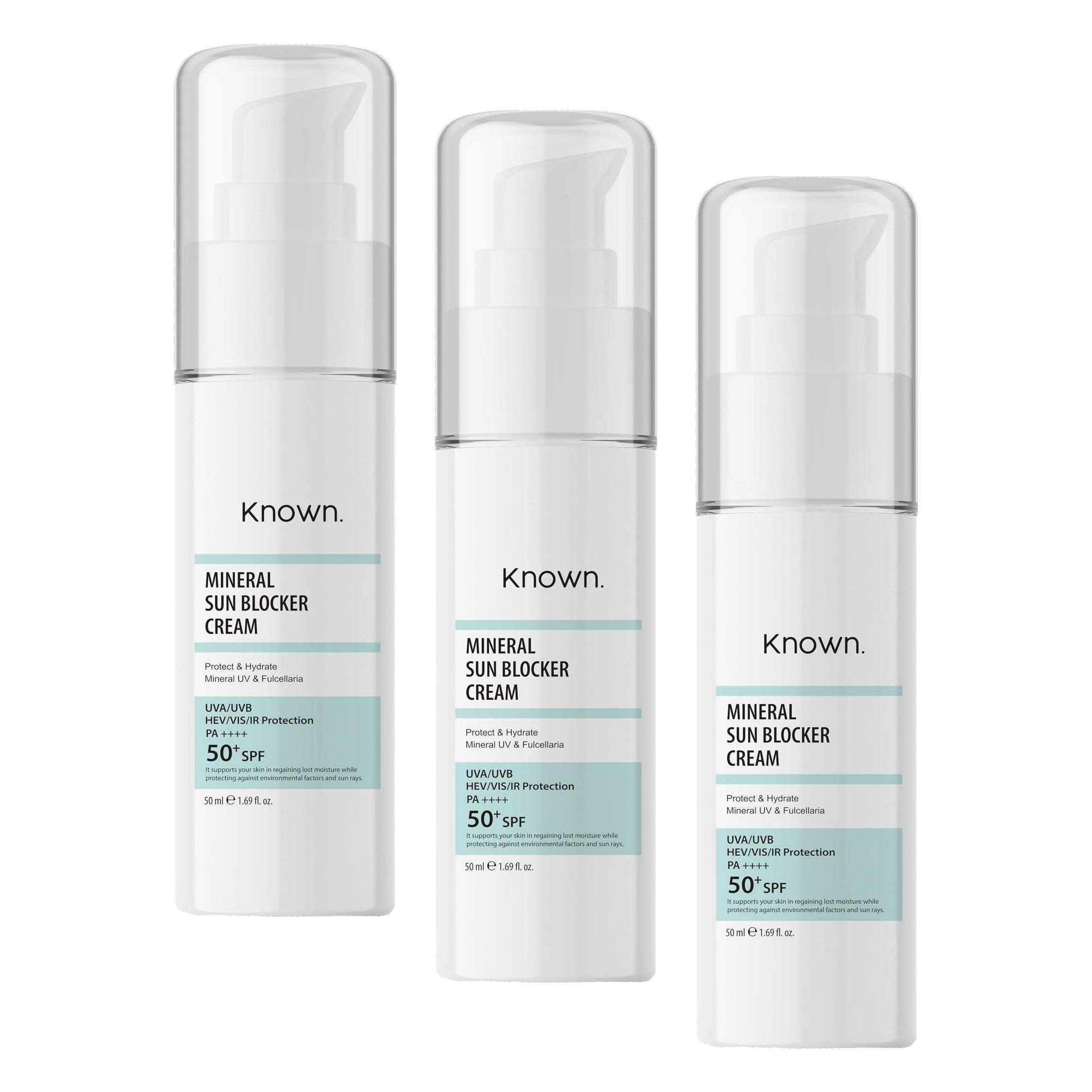 Known Mineralli Ultra Nemlendirici Güneş Koruyucu Krem SPF 50+, 50 ml (3 paketi)