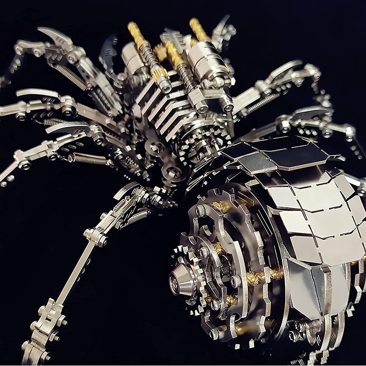 3D Metall Puzzle Spinne Modell Kit mit Licht,DIY 3D Puzzle Metall Erwachsene Spinne mit Werkzeugsatz,3D Modellbausatz Desktop Spielzeug Geschenke