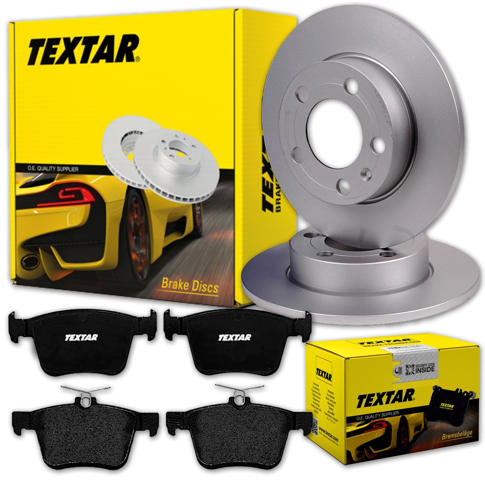 BandelOne enthält Textar Bremsscheiben + Beläge hinten für Golf 7 A3 8V Leon Ateca