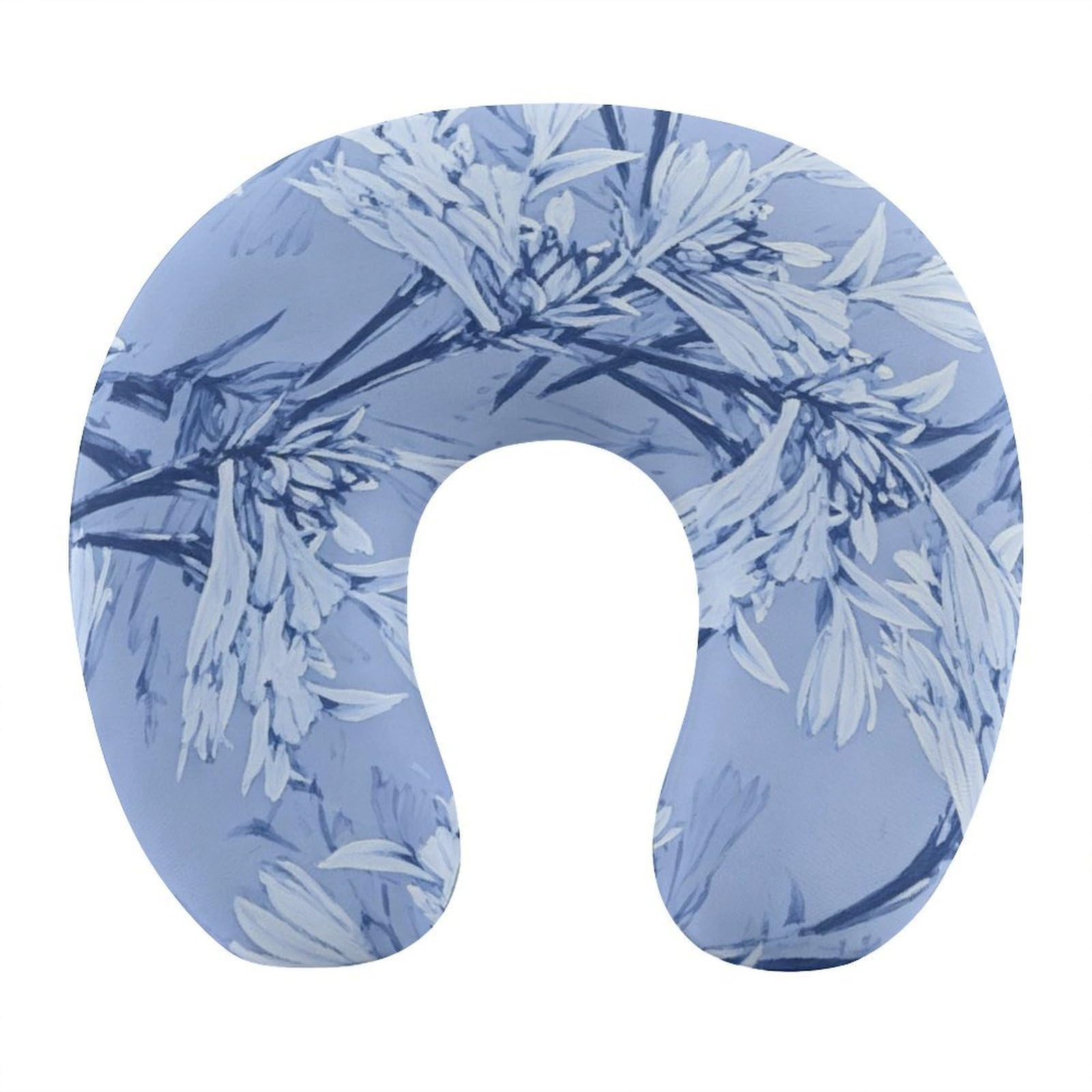 Btcowzrv Style Lilac Sketch Floral U Shaped Neck Pillow Travel Pillows