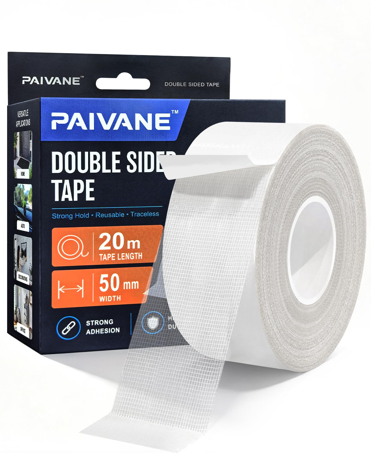 paivane Strong Removable Carpet Tape Heavy Duty Double Sided Tape,5cm x 20m