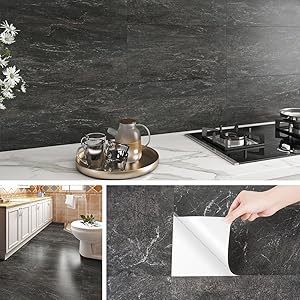 Credence Adhesive Pour Cuisine Noir Bois Carrelage Adhesif Mural Salle