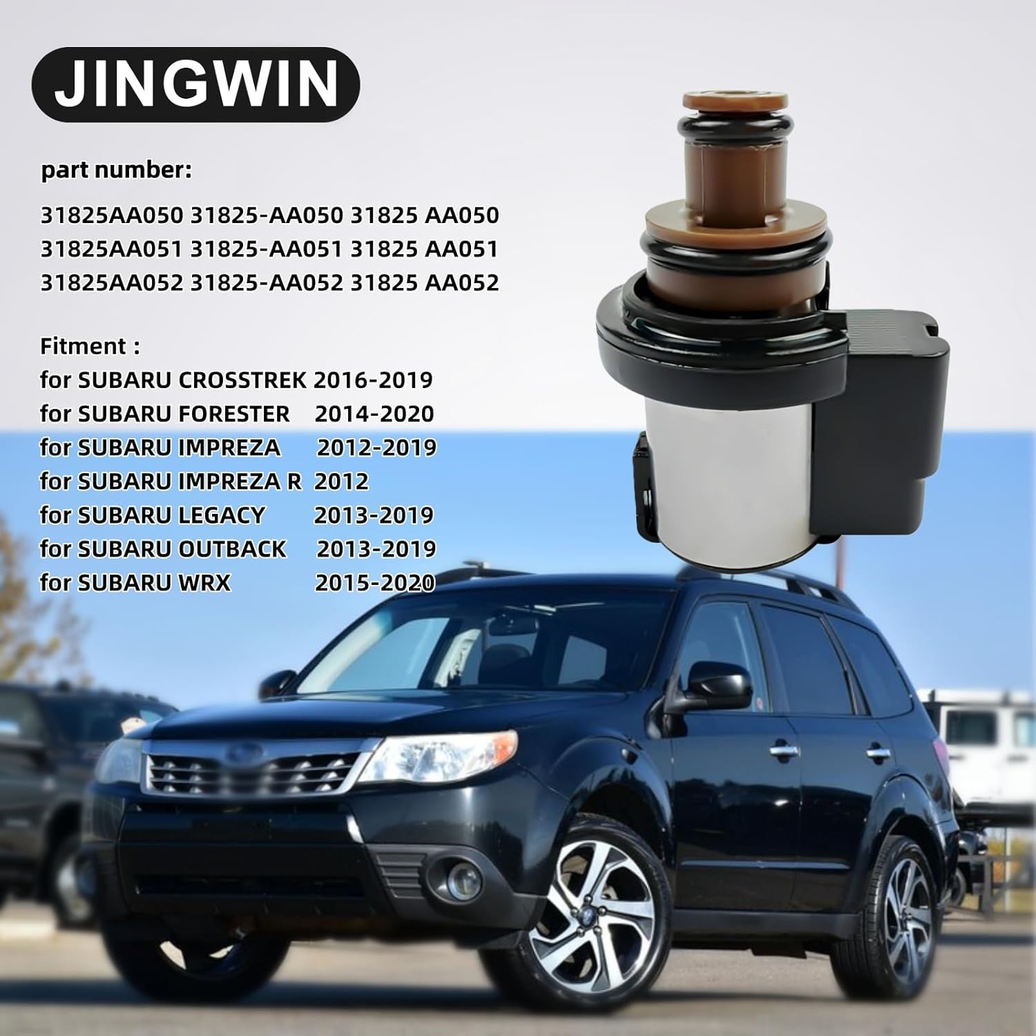 31825AA050 Transmission Torque Converter Lock-Up Solenoid 12-13 ohm (Brown) for Subaru Legacy Outback Impreza Forester Crosstrek Fits for Lineartronic CVT TR580 TR690 31825AA051 31706AA030 31706AA031