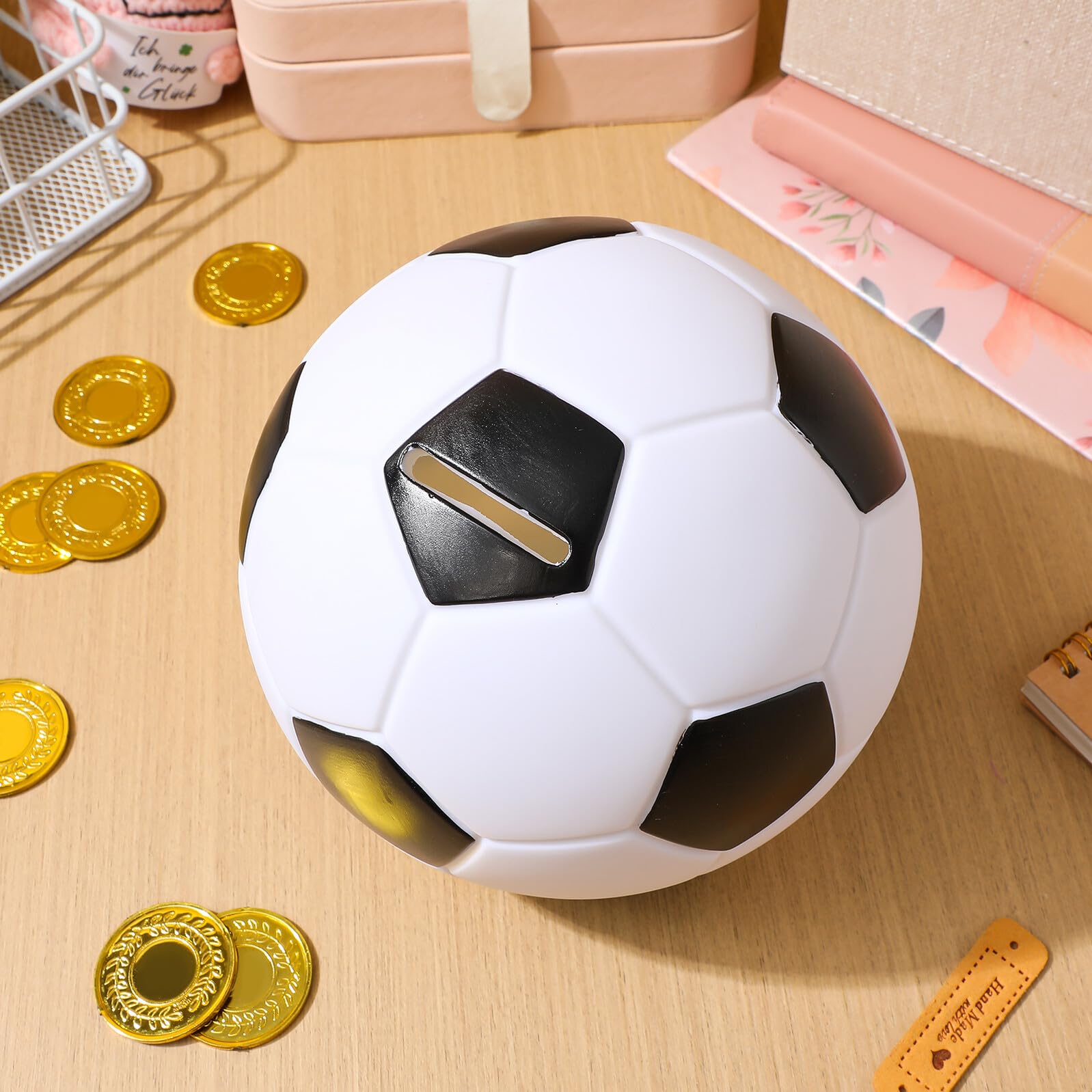 Salvadanaio a Forma di Pallone in Vinile per Ragazzo Ragazza