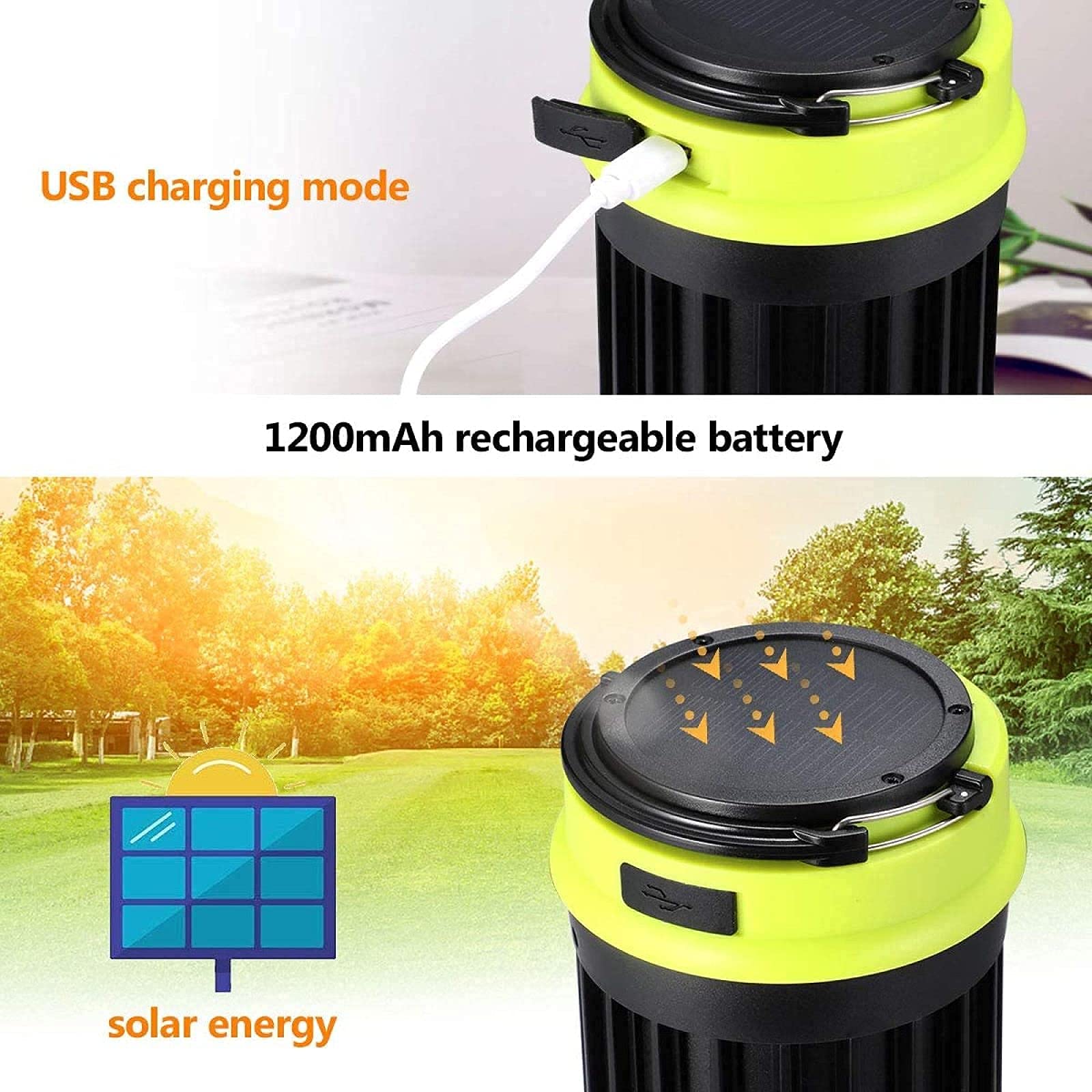 Mosquito Killer Ip65 - Elettrico UV Icida, Lampada da campeggio 3 in 1, Ricaricabile tramite USB, Portatile a energia solare, Zanzara e Trappola per zanzare