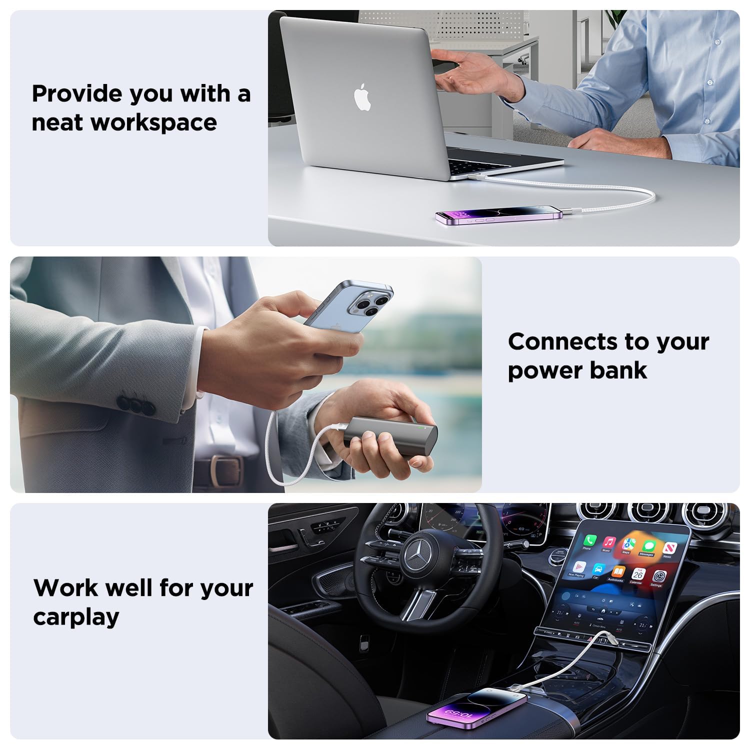 Cavo USB C a lightning corto Power Delivery cavo iPhone USB-C certificato MFi cavo di ricarica per iPhone 14, 13, 12, 11 Pro Max, XR, XS, X, 8 Plus, SE,