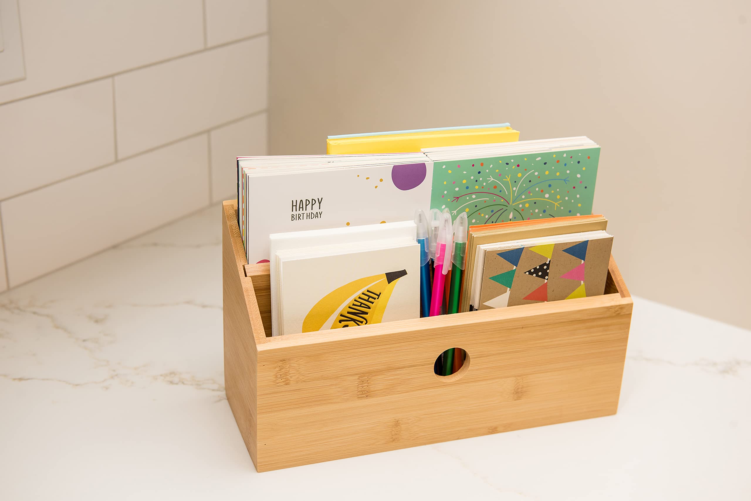 Lipper International 808 Bamboo 2-Slot Mail Organizer