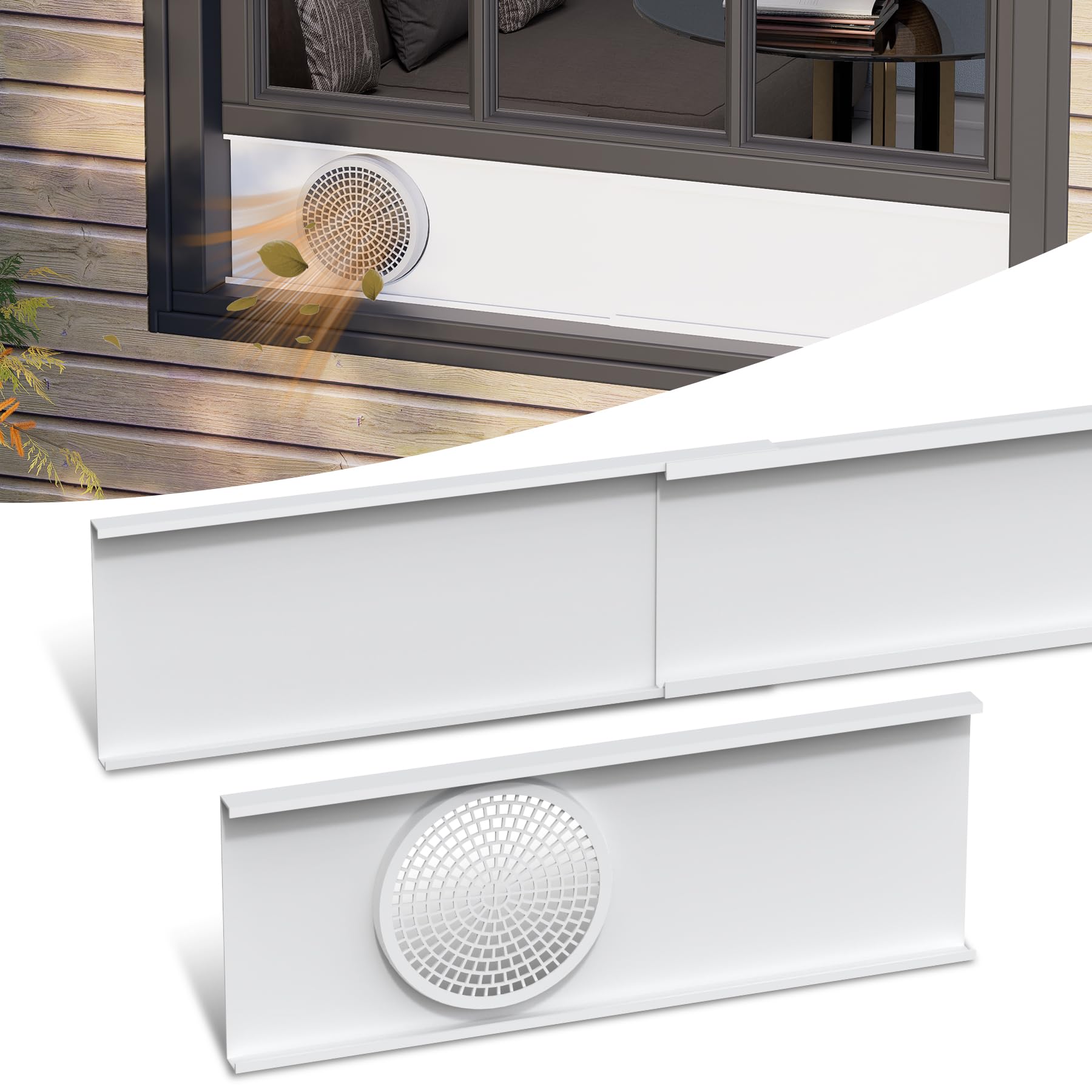 Forestchill Tragbare Klimaanlage Fensterdichtungsplatten Kit für 15 cm Durchmesser Abluftschlauch Universal AC Vent Kit für Schiebefenster und hängende Fenster