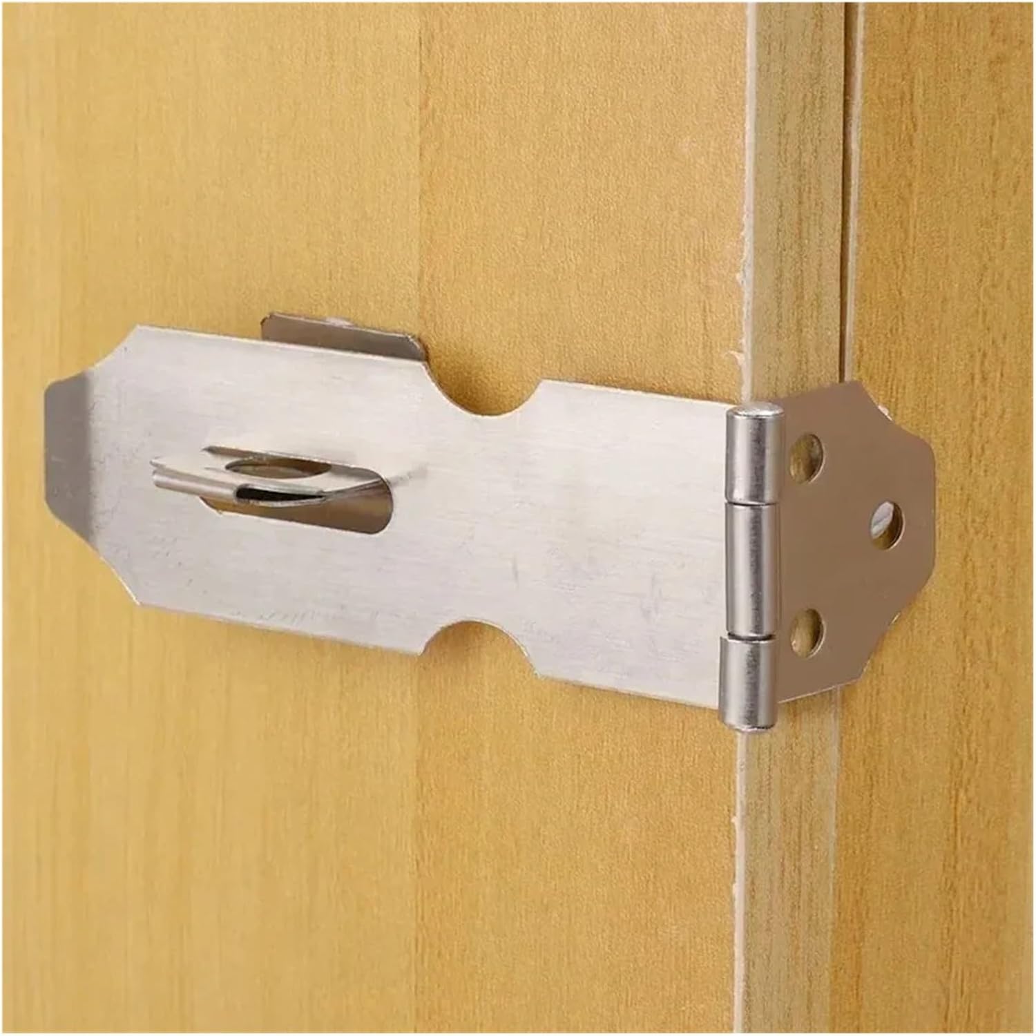 Stainless Steel Lock Buckle Anti Theft Hasp Staple Shed Latch Padlock Clasp Household Burglar-Proof Hardware for Door Cabinet(4PCS,5 inches)