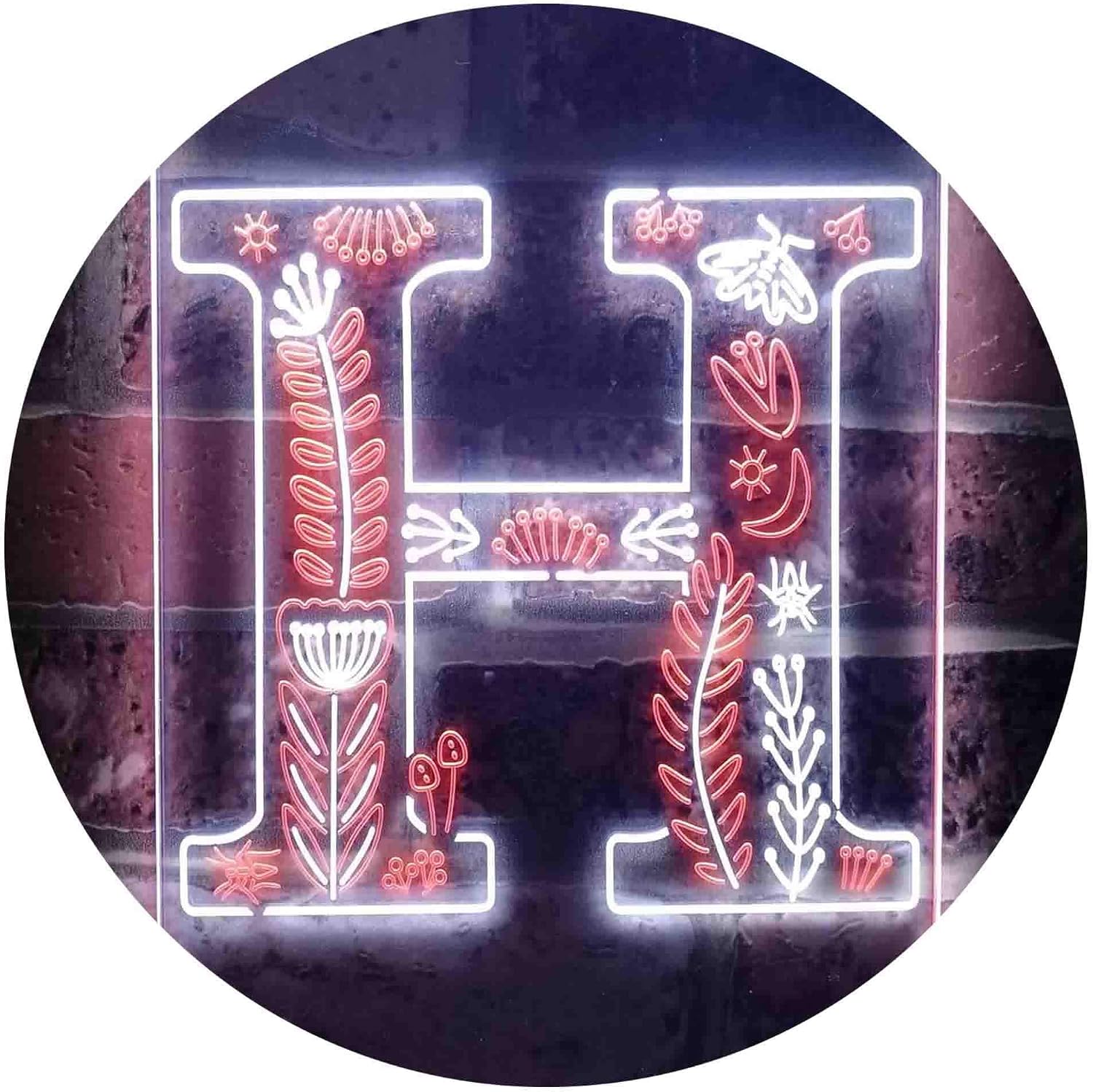 ADVPRO Letter H Initial Monogram Family Name Dual Color LED Neon Sign White & Orange 16" x 24" st6s46-i3445-wo