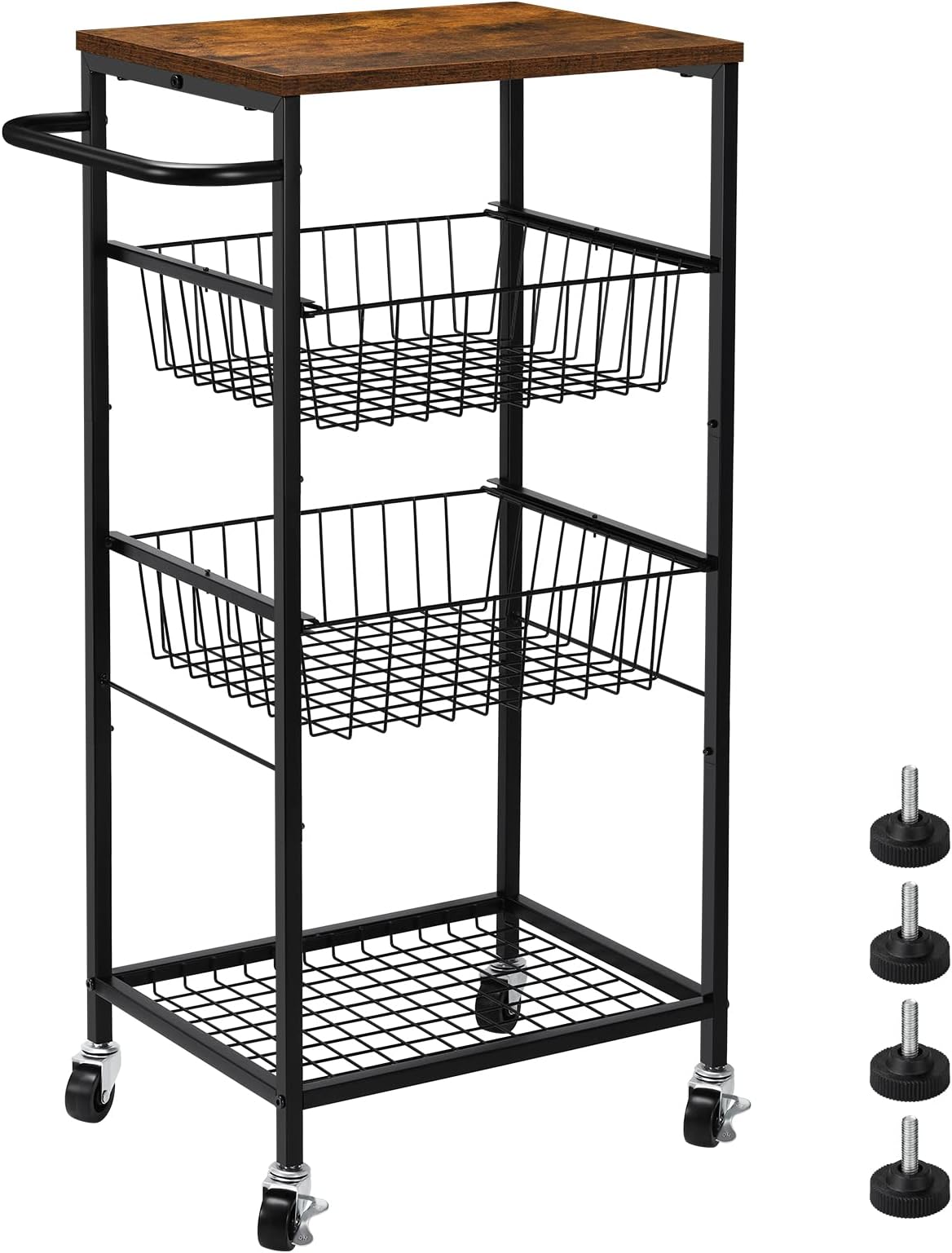 5Tier Rolling Storage Cart with Wheels, Large Capacity