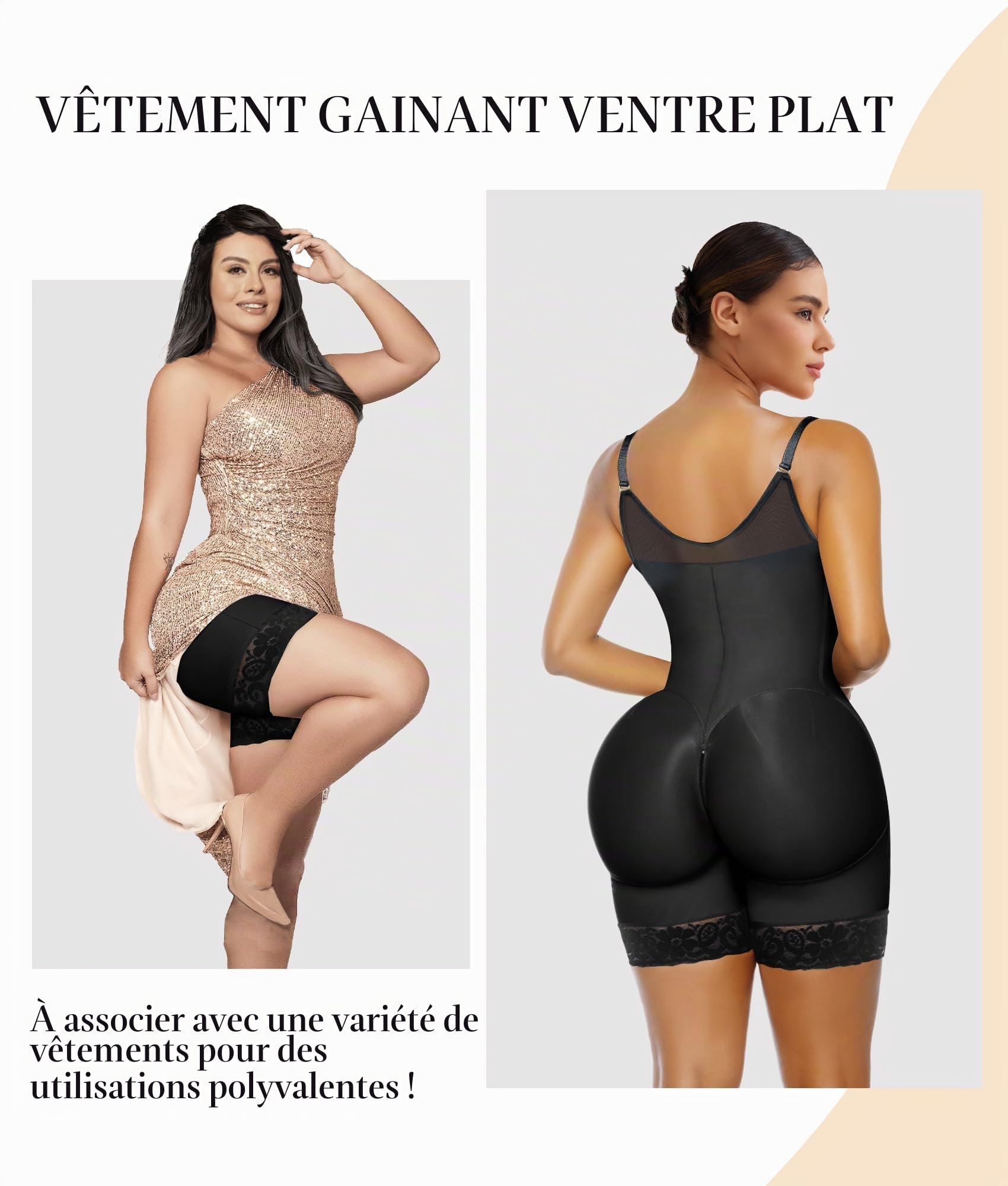 YIANNA Body Sculptant Femme Gaine Ventre Plat Amincissante Combinaison Gainant Post Partum Invisible Fajas Colombianas