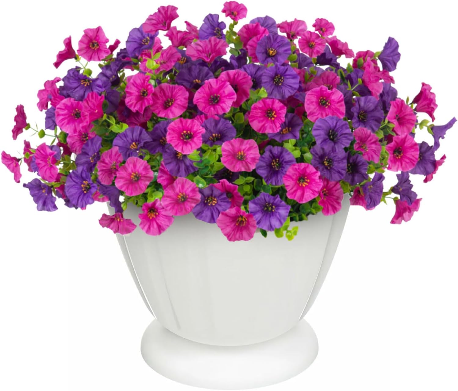 12 Bundles Morning Glory Artificial Flowers for Outdoor Decoration UV Resistant Fake Plastic Plants Artificial Greenery for Indoor Outdoor Garden Patio Window Box Home Decor - Image 8