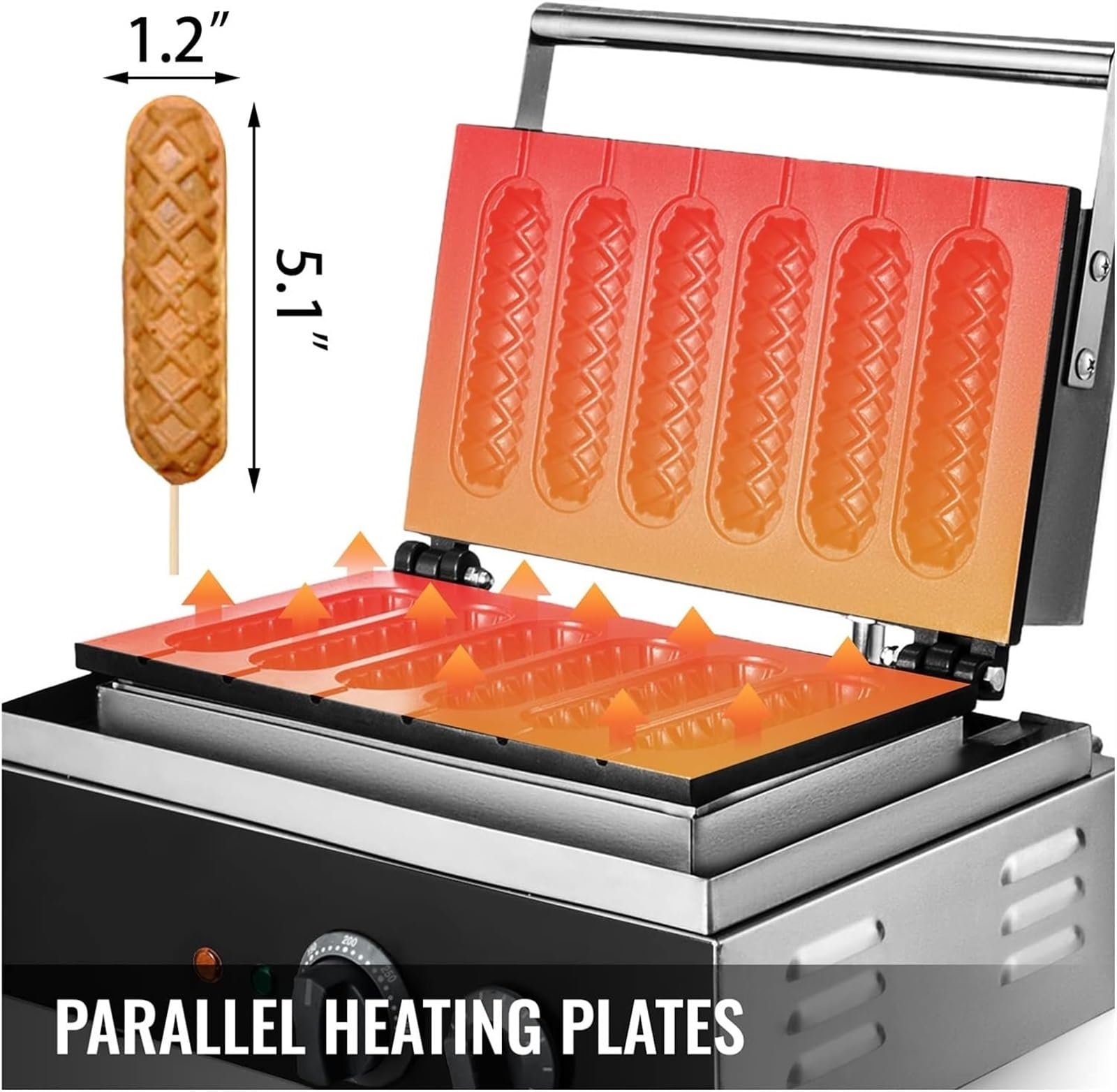Set di 6 pezzi di macchine elettriche per waffle e salsicce, antiaderenti, per lecca-lecca, bastoncini, per hot dog di mais croccanti, elettrodomestico da cucina per la casa.,