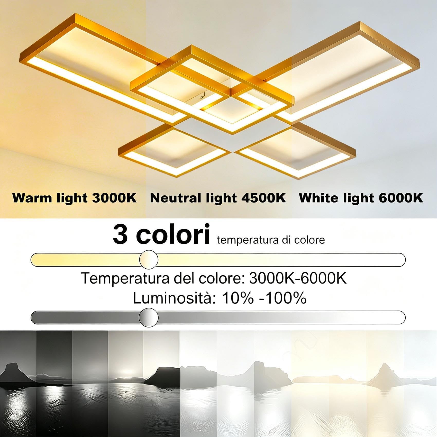 Lámpara de Techo LED 85W Moderna Cuadrada Entrelazada 78x70cm