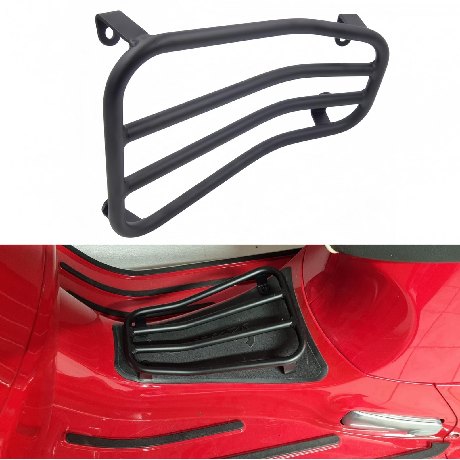 Motorrad Gepäckträger für Vespa GT, GTS, GTL, GTV 125 200 250 300 – Mittiger Ständer, Schwarz Matt, für Panniers und Gepäckmontage
