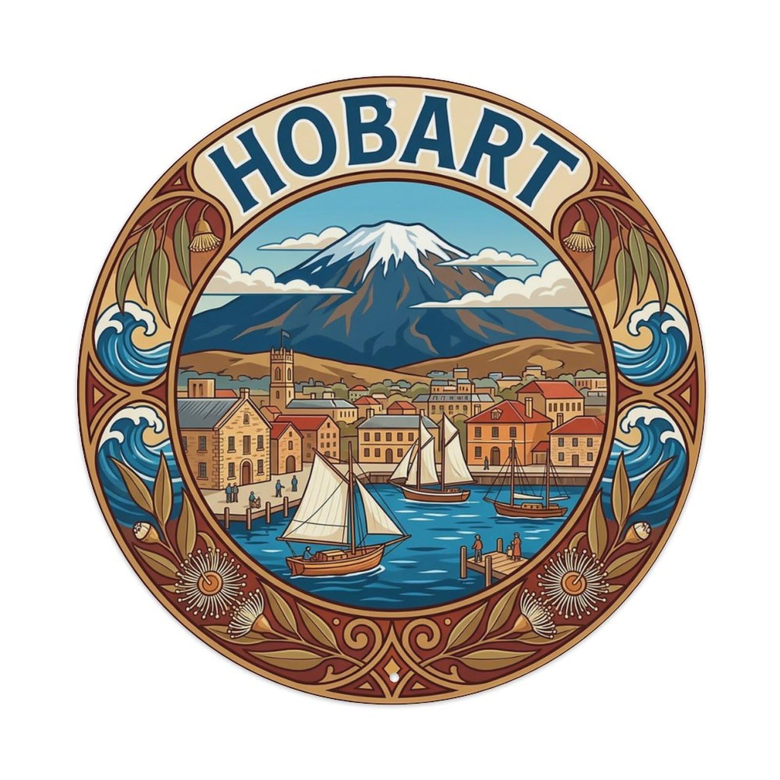 Australia Vintage Travel Hobart Metal Tin Sign