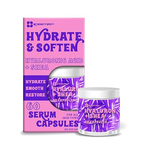 My Beauty Spot Cápsulas de suero facial, 60 unidades, suero de vitamina C calmante antiarrugas, suero de ácido hylunárico, suero de colágeno para