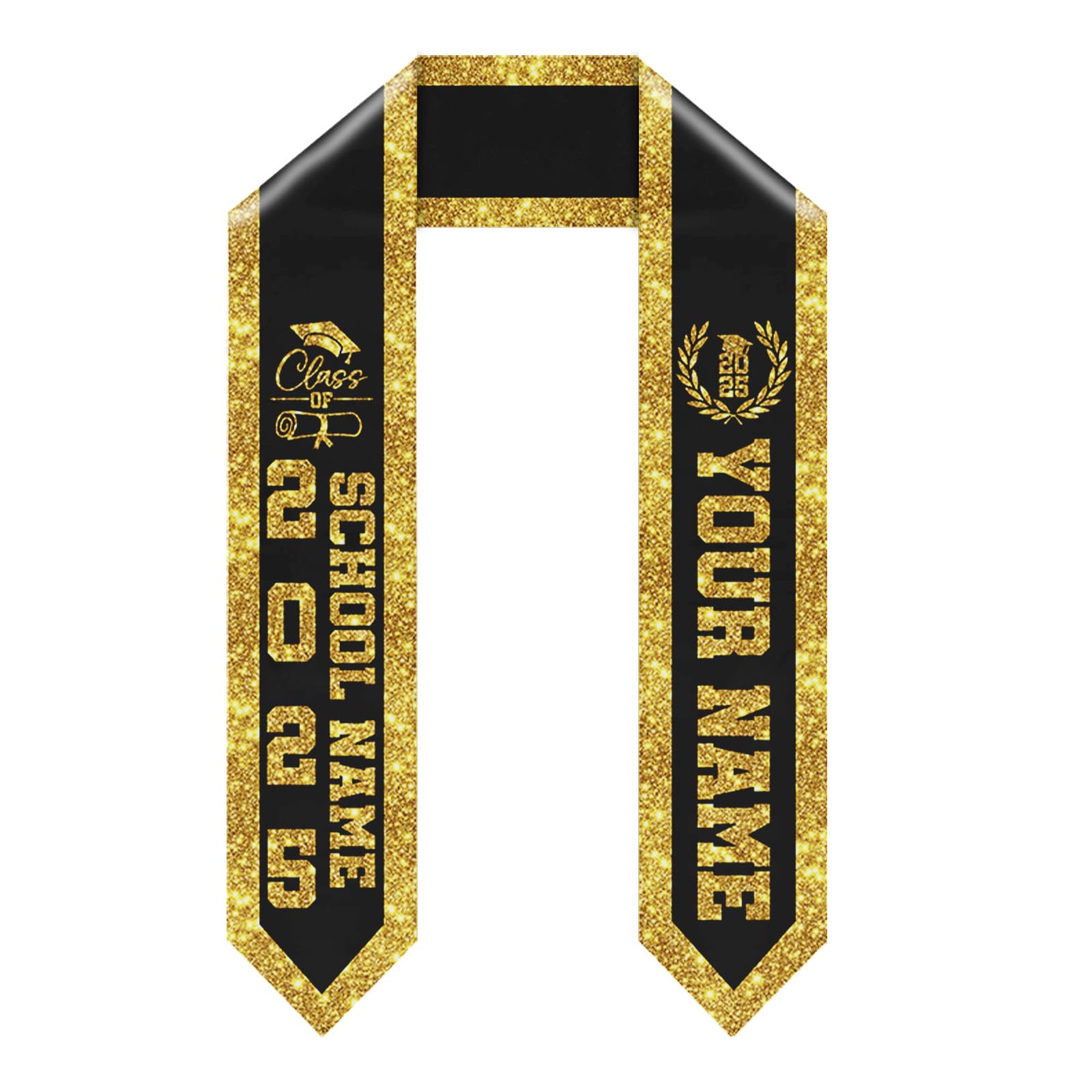 Homieblanket Custom Graduation Stole 2025 - Personalized Sash with Text | Premium Satin Fabric Double-Sided Printing | 70