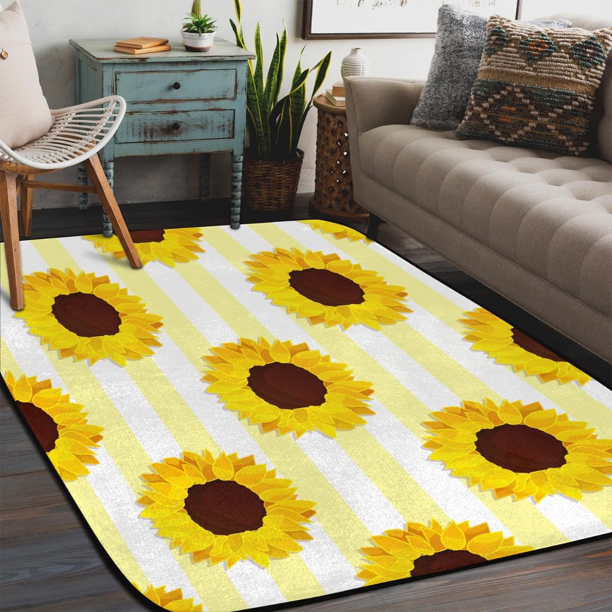 Bathroom Rug Mat 58x80 in, Non Slip Rug Pads for Hardwood Floors and Tiles, Reusable and Washable Tape for Area Rugs, Dual Sided Adhesive Gripper Keep Corners Flat, Set of 2