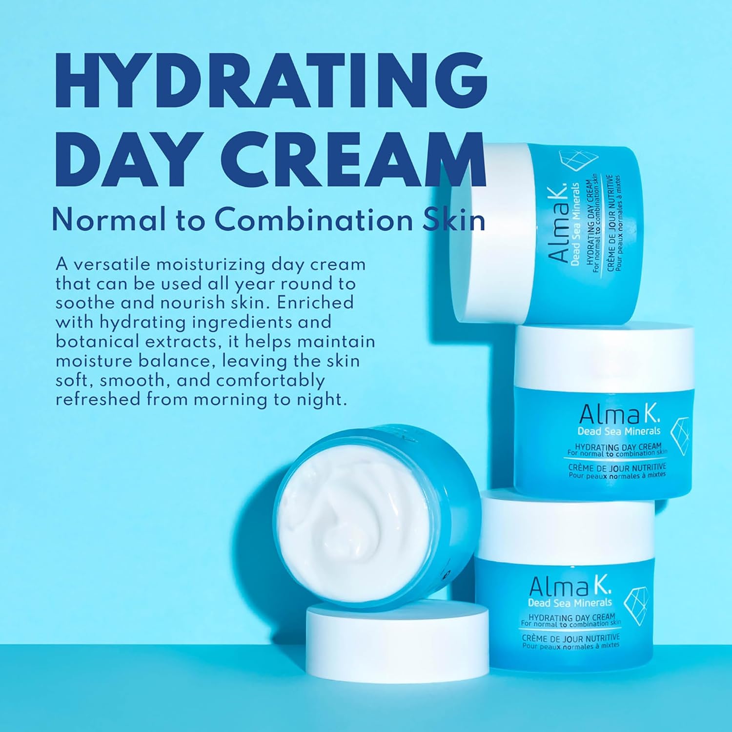 Alma K Hydrating Day Cream - Day Face Cream for Normal to Combination Skin - Daily Face Moisturizer - Non-Greasy Facial Moisturizer - 1.7 oz - Image 2
