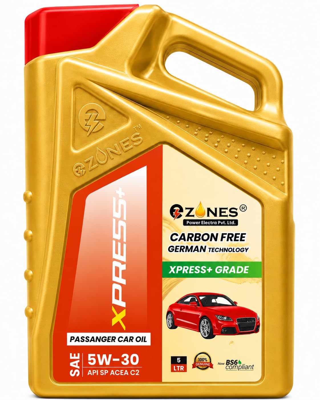 e-Zones Xpress+ SAE 5W-30 Passenger Car Engine Oil 5 Litre | Fully Synthetic, API SP ACEA C2, BS6 Compliant, German Technology, Carbon Free Formula-image-2