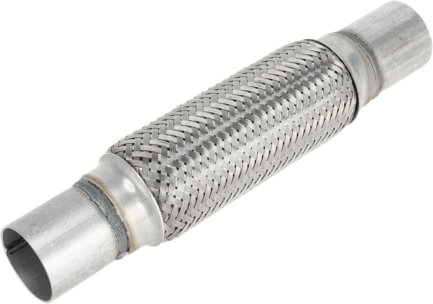 Car Exhaust Flex Pipe 1.88 Inch OD Flexible Braided Exhaust Tube | Universal Flexible Pipe Tubing Silver Tone 1Pcs